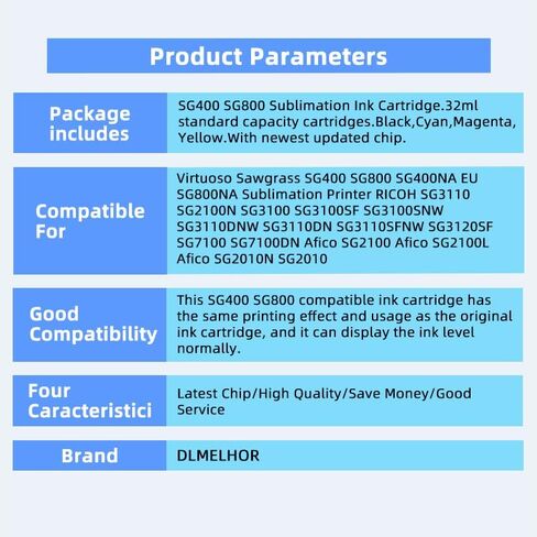 SG500 SG1000 تسامي خرطوشة حبر الحبر ترقية تتوافق مع طابعات Sawgrass Virtuoso SG500 SG1000 (1 أسود ، سماوي ، 1 أرجواني ، أصفر واحد ، 4 عبوات) in Kuwait