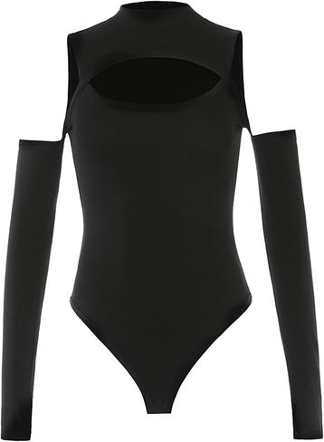 Enfuso Cyber Y2K Punk Sexy Hollow Out Bodysuits القوطية Techwear Techwear Techwear Bodycon Thirts Moto Long Streetwear in Kuwait