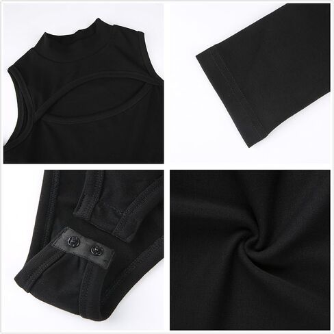 Enfuso Cyber Y2K Punk Sexy Hollow Out Bodysuits القوطية Techwear Techwear Techwear Bodycon Thirts Moto Long Streetwear in Kuwait