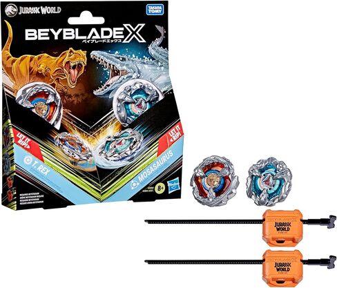 Beyblade X Jurassic World Collab Spinosaurus vs. Quetzalcoatlus Multipack Set, 2 Takara Tomy Tops, 2 launchers, Battling Tops Game, Dinosaur Toys, Ages 8+ in Saudi Arabia
