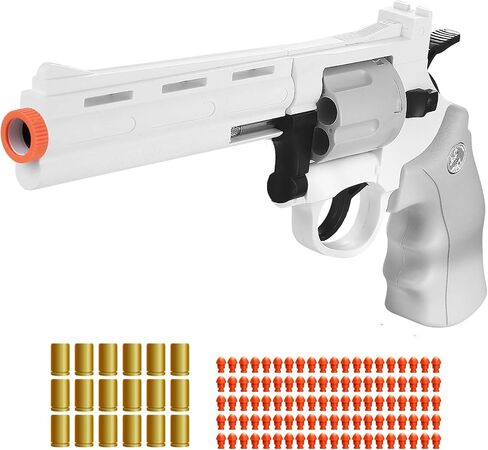 Revolver Toy Gun with 100 Soft Bullets,Gun Fidget Toy,Christmas Birthday Gifts for Boys Kids Adult Age 8+(Black) in Saudi Arabia