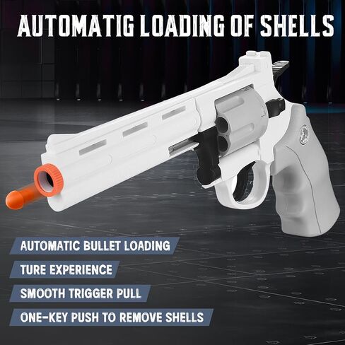 Revolver Toy Gun with 100 Soft Bullets,Gun Fidget Toy,Christmas Birthday Gifts for Boys Kids Adult Age 8+(Black) in Saudi Arabia