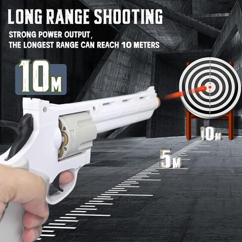 Revolver Toy Gun with 100 Soft Bullets,Gun Fidget Toy,Christmas Birthday Gifts for Boys Kids Adult Age 8+(Black) in Saudi Arabia