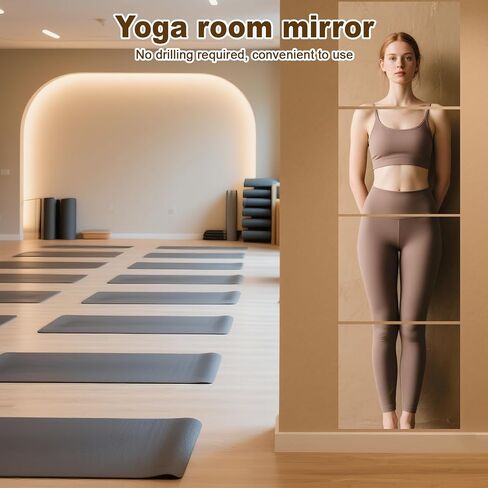 4 Pcs Small Acrylic Mirror for Wall, 8 x 8 Inch Full Body Acrylic Sheets Shatterproof Unbreakable Mirror Tiles Stickers, Self Adhesive Non-Glass for Bathroom Bedroom Home Gym Wall Decorations in Kuwait