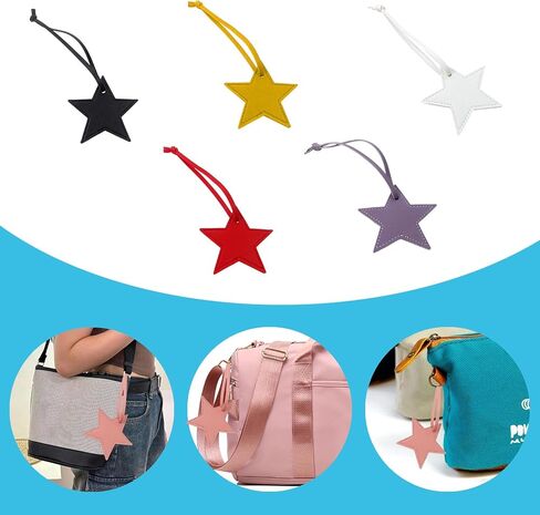 Star Shaped Leather Luggage Charm Versatile Five-Pointed Star Keychain for Women Girls Fashionable Bag Accessory in Kuwait