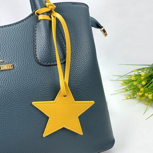 Star Shaped Leather Luggage Charm Versatile Five-Pointed Star Keychain for Women Girls Fashionable Bag Accessory in Kuwait