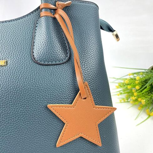 Star Shaped Leather Luggage Charm Versatile Five-Pointed Star Keychain for Women Girls Fashionable Bag Accessory in Kuwait