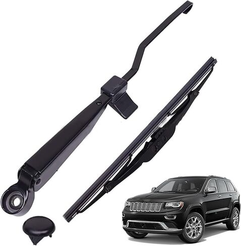 ممسحة خلفية ، الزجاج الأمامي الخلفي 180 درجة زاوية واسعة المسح إكسسوارات شفرة الصامت الصامت ، ملائمة مثالية الاستبدال الأصلي 5102882AA ، متوافق مع جيب جراند شيروكي (أسود) in Kuwait