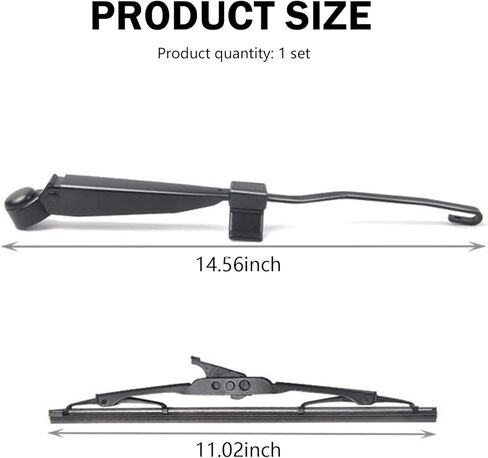 ممسحة خلفية ، الزجاج الأمامي الخلفي 180 درجة زاوية واسعة المسح إكسسوارات شفرة الصامت الصامت ، ملائمة مثالية الاستبدال الأصلي 5102882AA ، متوافق مع جيب جراند شيروكي (أسود) in Kuwait