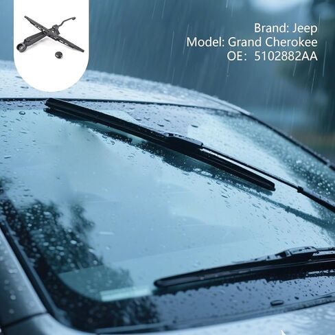 ممسحة خلفية ، الزجاج الأمامي الخلفي 180 درجة زاوية واسعة المسح إكسسوارات شفرة الصامت الصامت ، ملائمة مثالية الاستبدال الأصلي 5102882AA ، متوافق مع جيب جراند شيروكي (أسود) in Kuwait
