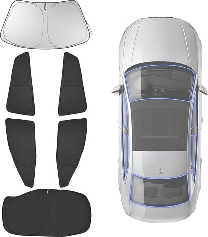 Windshield Sun Shade Custom Compatible with Toyota Camry Accessories 2007-2011, Foldable Sunshades Side Rear Window Shade Cover Full Set Sun Visor Shield Privacy Protection 6PCS in Saudi Arabia