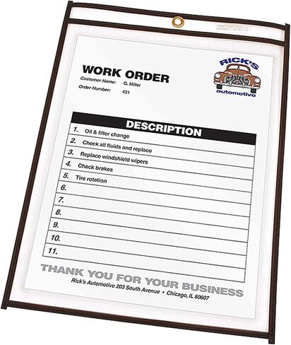 C-Line Stitched Shop Ticket Holders, Both Sides Clear, 12 x 15 Inches, 25 per Box (46125) in Kuwait