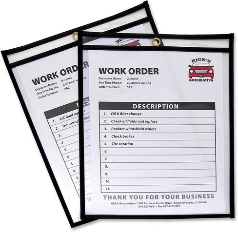 C-Line Stitched Shop Ticket Holders, Both Sides Clear, 12 x 15 Inches, 25 per Box (46125) in Kuwait