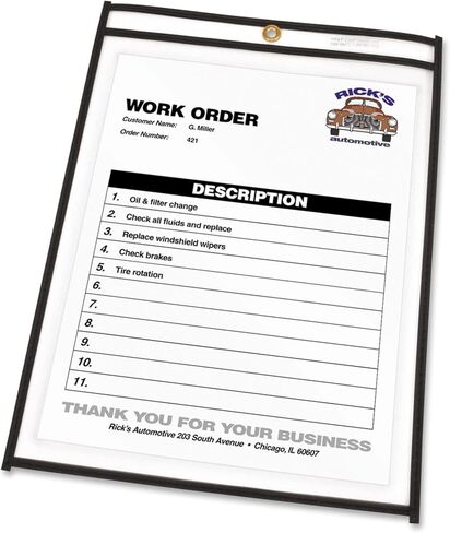 C-Line Stitched Shop Ticket Holders, Both Sides Clear, 12 x 15 Inches, 25 per Box (46125) in Kuwait
