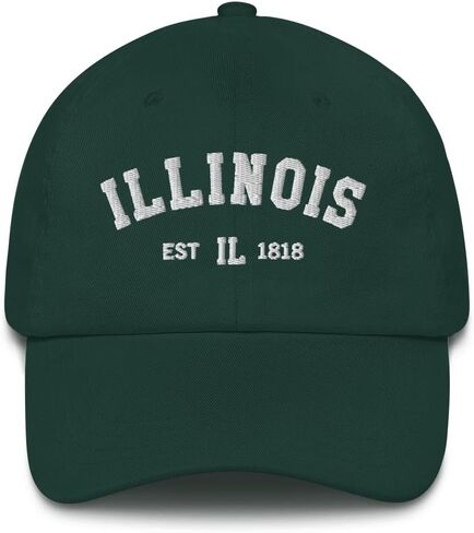 Illinois Baseball Dad Hat Cap, I Love IL City State USA Retro Mom Trucker Men Women Embroidery Embroidered Home Pride Gift in Saudi Arabia