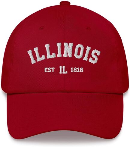 Illinois Baseball Dad Hat Cap, I Love IL City State USA Retro Mom Trucker Men Women Embroidery Embroidered Home Pride Gift in Saudi Arabia
