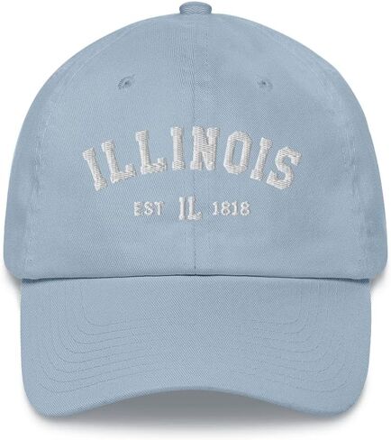 Illinois Baseball Dad Hat Cap, I Love IL City State USA Retro Mom Trucker Men Women Embroidery Embroidered Home Pride Gift in Saudi Arabia