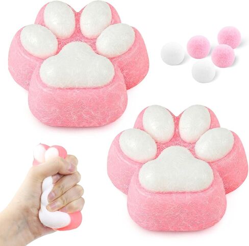 2 حزمة Cat Paw Squishies تململ ألعاب للأطفال ، ألعاب حسية لزجة لزجة لتوحد التوحد ، ADHD وتخفيف الإجهاد ، حشوات تخزين عيد الميلاد للأطفال هدية عيد ميلاد للأطفال والبنات in Kuwait