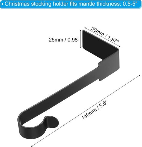 PATIKIL Christmas Stocking Holders, 6pcs Stocking Holder Stand Metal Hooks Reusable Right Angle for Fireplace Indoor Decorations Garland, Gold in Saudi Arabia