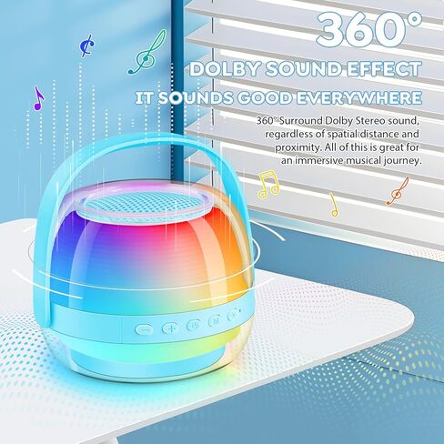 Karaoke Machine with Colorful LED for Kids, Portable Bluetooth Speaker with 2 Wireless Microphones, Birthday Gifts for 3 4 5 6 7 8 9 10 Year Old Girl Boy, Toys for Ages 3-12, Gift for Family Party in Saudi Arabia