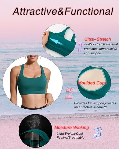 RUNNING GIRL Sports Bras for Women High Support,Racerback High Impact Grey Sports Bra Moulded Cup Workout Bra Push up in Saudi Arabia
