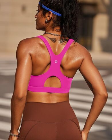 RUNNING GIRL Sports Bras for Women High Support,Racerback High Impact Grey Sports Bra Moulded Cup Workout Bra Push up in Saudi Arabia