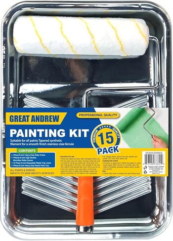 Great Andrew 9-Inch Paint Tray Liner, 21 PCS Plastic Paint Roller Tray Liner Set, Disposable Paint Pan Liners for Painting House, Walls, Floors, Home Improvement DIY Projects in Kuwait