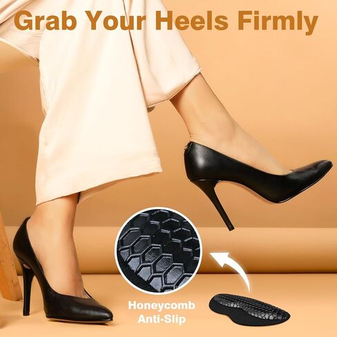 Heel Grips for Womens Shoes, Heel Pads for Shoes Too Big, Inserts for Prevent Slipping and Rubbing Blister, Gel Heel Protectors (with Shoe Horn) in Kuwait