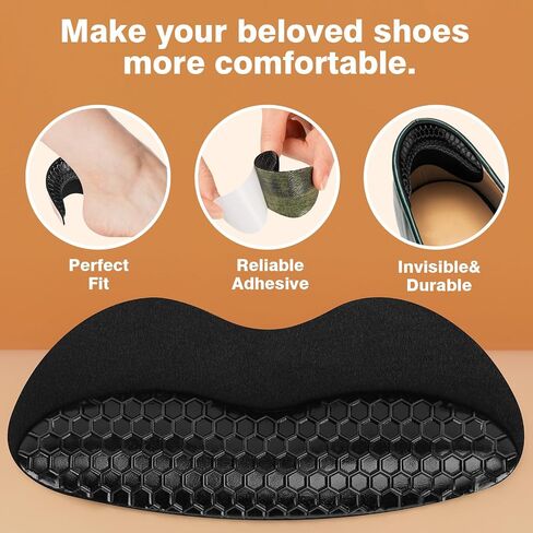 Heel Grips for Womens Shoes, Heel Pads for Shoes Too Big, Inserts for Prevent Slipping and Rubbing Blister, Gel Heel Protectors (with Shoe Horn) in Kuwait