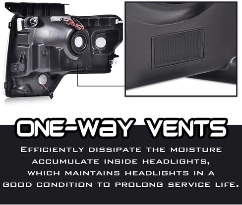 PIT66 LED DRL Headlights Assembly Front Headlamp Assembly Driver & Passenger Side Compatible with Ford F150 2009-2014 Headlamps，Smoky lens Black Housing White Reflector FO2503289 DL3Z13008EC in Saudi Arabia