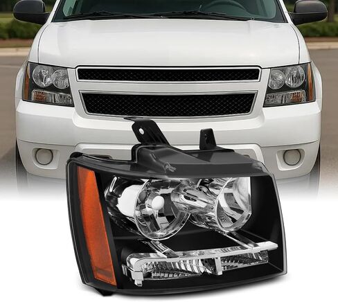 Akkon - Fits 2007-2013 14 Chevy Tahoe Suburban Avalanche Modelds Black Models [نوع الهالوجين] جانب الركاب الأيمن in Saudi Arabia