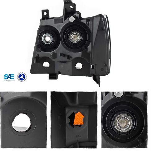 Akkon - Fits 2007-2013 14 Chevy Tahoe Suburban Avalanche Modelds Black Models [نوع الهالوجين] جانب الركاب الأيمن in Saudi Arabia