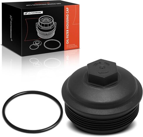 A-Premium Oil Filter Housing Cap Assembly Compatible with Volkswagen Jetta 2003-2006/2008-2014, Golf 2003-2004/2010-2014, Beetle 2013-2014, Eos 2007-2008, CC, EuroVan & Audi A3, Replace# 045115433C in Saudi Arabia