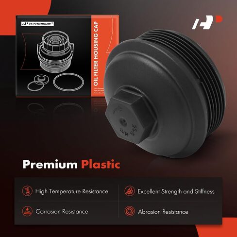 A-Premium Oil Filter Housing Cap Assembly Compatible with Volkswagen Jetta 2003-2006/2008-2014, Golf 2003-2004/2010-2014, Beetle 2013-2014, Eos 2007-2008, CC, EuroVan & Audi A3, Replace# 045115433C in Saudi Arabia