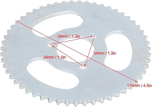 ymiko 115mm/4.5in 55 مسننة الأسنان 3 صعود الثقب الصلب بديل ضرس بديل ل 47 39 2 جيب جيب غاز الدراجة الدراجة الترابية 25 سلسلة in Kuwait
