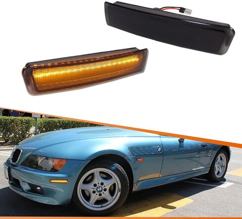 Adiil Smoked Lens Amber Full LED Frend Fender Marker Marker Light Light Lampency مجموعة متوافقة مع 1996-2002 BMW Z3 M Coupe Roadster ، سائق ومسافر جانب in Kuwait