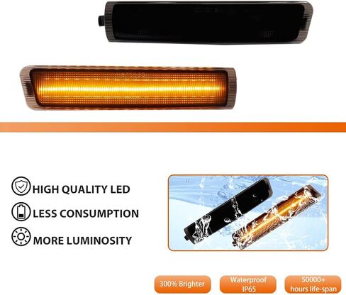 Adiil Smoked Lens Amber Full LED Frend Fender Marker Marker Light Light Lampency مجموعة متوافقة مع 1996-2002 BMW Z3 M Coupe Roadster ، سائق ومسافر جانب in Kuwait