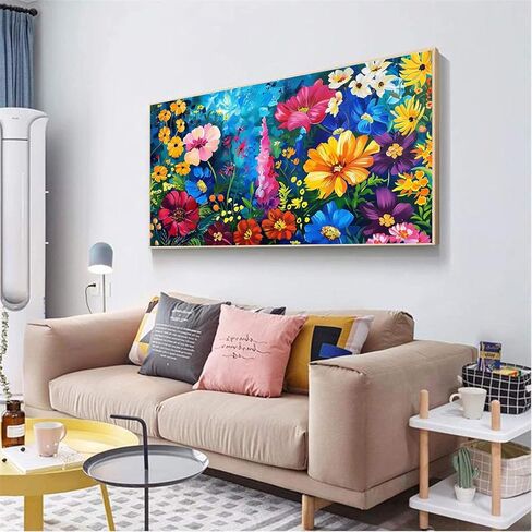 Ekuxom 5D Large Diamond Painting Kits, Aurora Large Diamond Art Kits for Adults, DIY Glow Dimand Art Paintings Aurora Full Drill Northern Lights Gem Art Home Wall Decor 27.6x15.8in in Kuwait