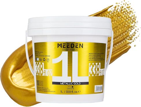 MEEDEN Metallic Silver Acrylic Paint: 1L /33.8oz Silver Acrylic Paint for Adluts Artists Hobbists Painting on Craft Home Décor Projects Furniture in Saudi Arabia