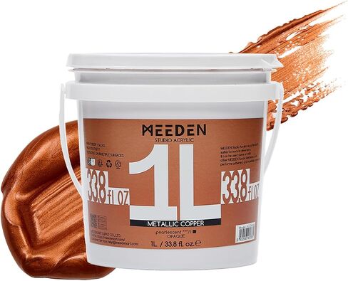 MEEDEN Metallic Silver Acrylic Paint: 1L /33.8oz Silver Acrylic Paint for Adluts Artists Hobbists Painting on Craft Home Décor Projects Furniture in Saudi Arabia