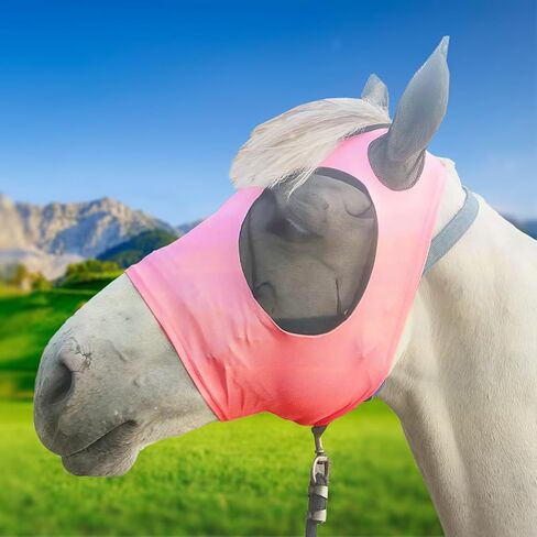 Ride Horse Fly Mask with Ear Protection, Large Eye Space with 3D Cut Design, Soft on Skin with Slivery(Gray) M for Horse-Adult in Saudi Arabia