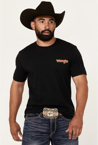 Wrangler Men's Boot Boot Barn Bucking Cowboy Short Sleeve Graphic Thirt - 112361368 US Black in Saudi Arabia