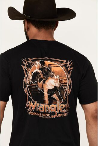 Wrangler Men's Boot Boot Barn Bucking Cowboy Short Sleeve Graphic Thirt - 112361368 US Black in Saudi Arabia