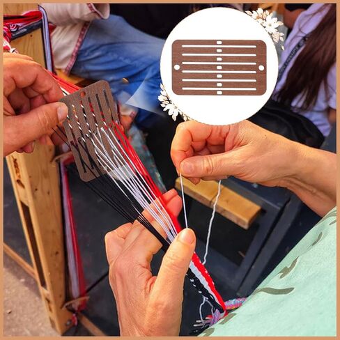 PH PandaHall 12PCS Wooden Weaving Heddle Loom Weaving Tools for Loom, Mini Heddle Loom Backstrap Weaving Loom Darning Loom Scarf Weaving Loom for Bracelet Bag Belt Strap Beginners Moccasin Color in Kuwait