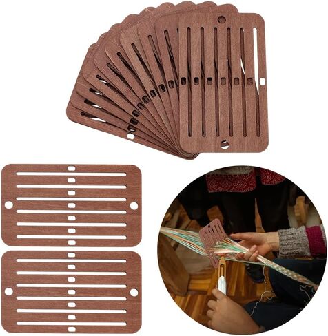PH PandaHall 12PCS Wooden Weaving Heddle Loom Weaving Tools for Loom, Mini Heddle Loom Backstrap Weaving Loom Darning Loom Scarf Weaving Loom for Bracelet Bag Belt Strap Beginners Moccasin Color in Kuwait