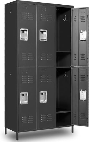 Small Metal Locker,Lockable Storage Cabinet for Kids & Employees Secure Storage Organizer for Toys, Tools & Essentials (Black) in Kuwait