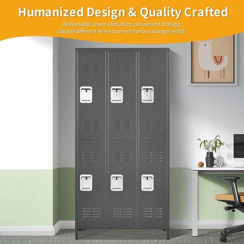 Small Metal Locker,Lockable Storage Cabinet for Kids & Employees Secure Storage Organizer for Toys, Tools & Essentials (Black) in Kuwait