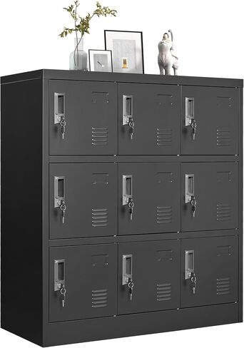 Small Metal Locker,Lockable Storage Cabinet for Kids & Employees Secure Storage Organizer for Toys, Tools & Essentials (Black) in Kuwait