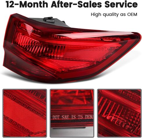 مجموعة الضوء اليسرى على جانب السائق المتوافق مع ACURA MDX 2014 2015 2015 2017 2018 2019 2019 2020 ، المصباح الخلفي الخارجي 33550TZ5A02 AC2804103 (14-20 Acura MDX Driver Side) in Kuwait