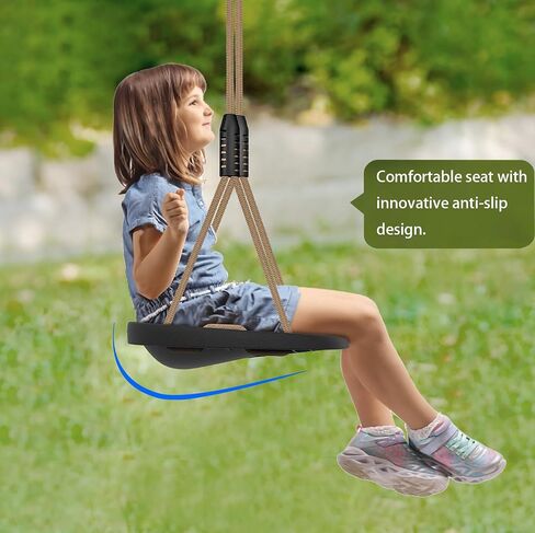 2 Pack 500LB Capacity Heavy Duty Swing Seat with Wider Swing Board & Height Adjustable Rope from 50 to 80 inch Swings Set Swings for Playground Backyard Patio Garden Black in Kuwait